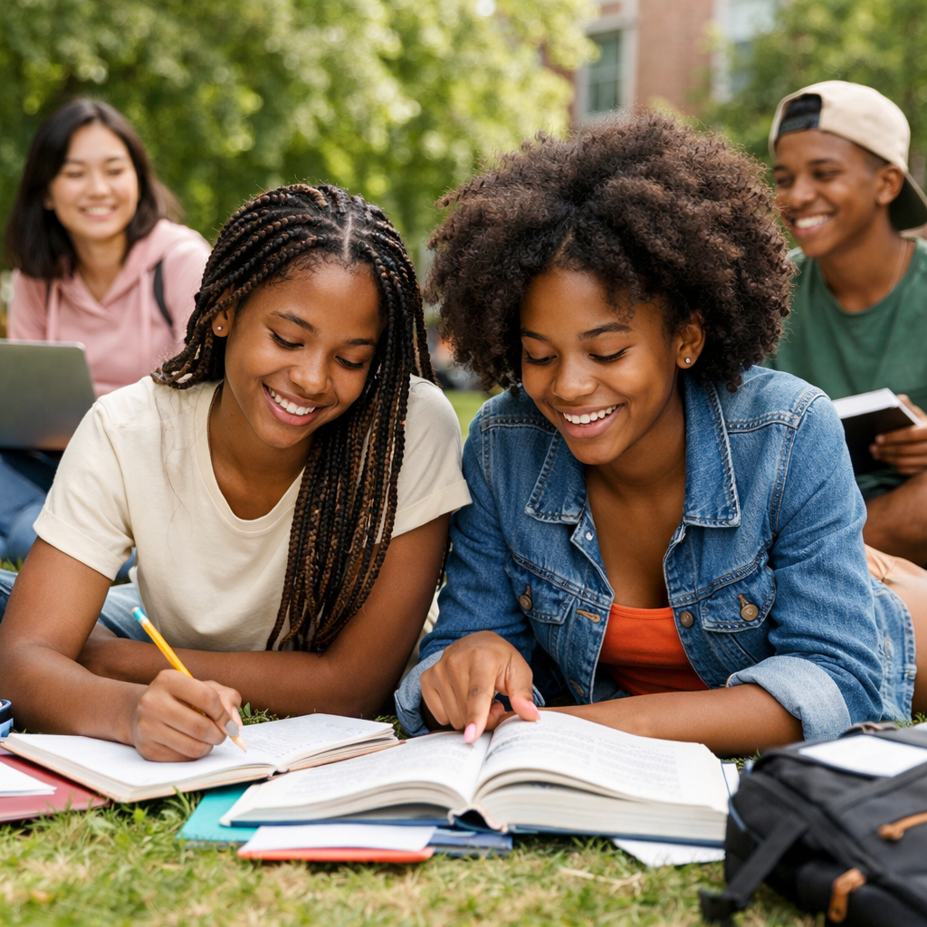 Students studying together with BrainzNG